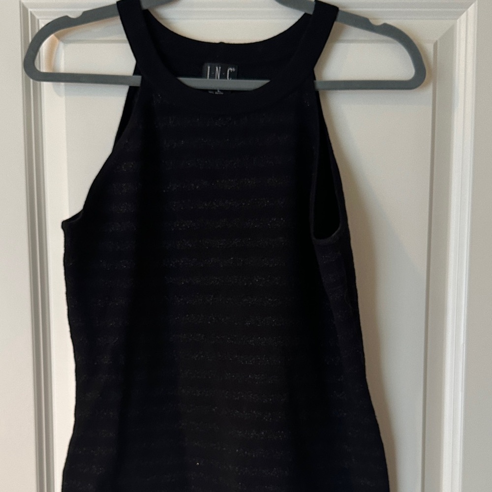 INC International Concepts Women's Black Textured Tank Top